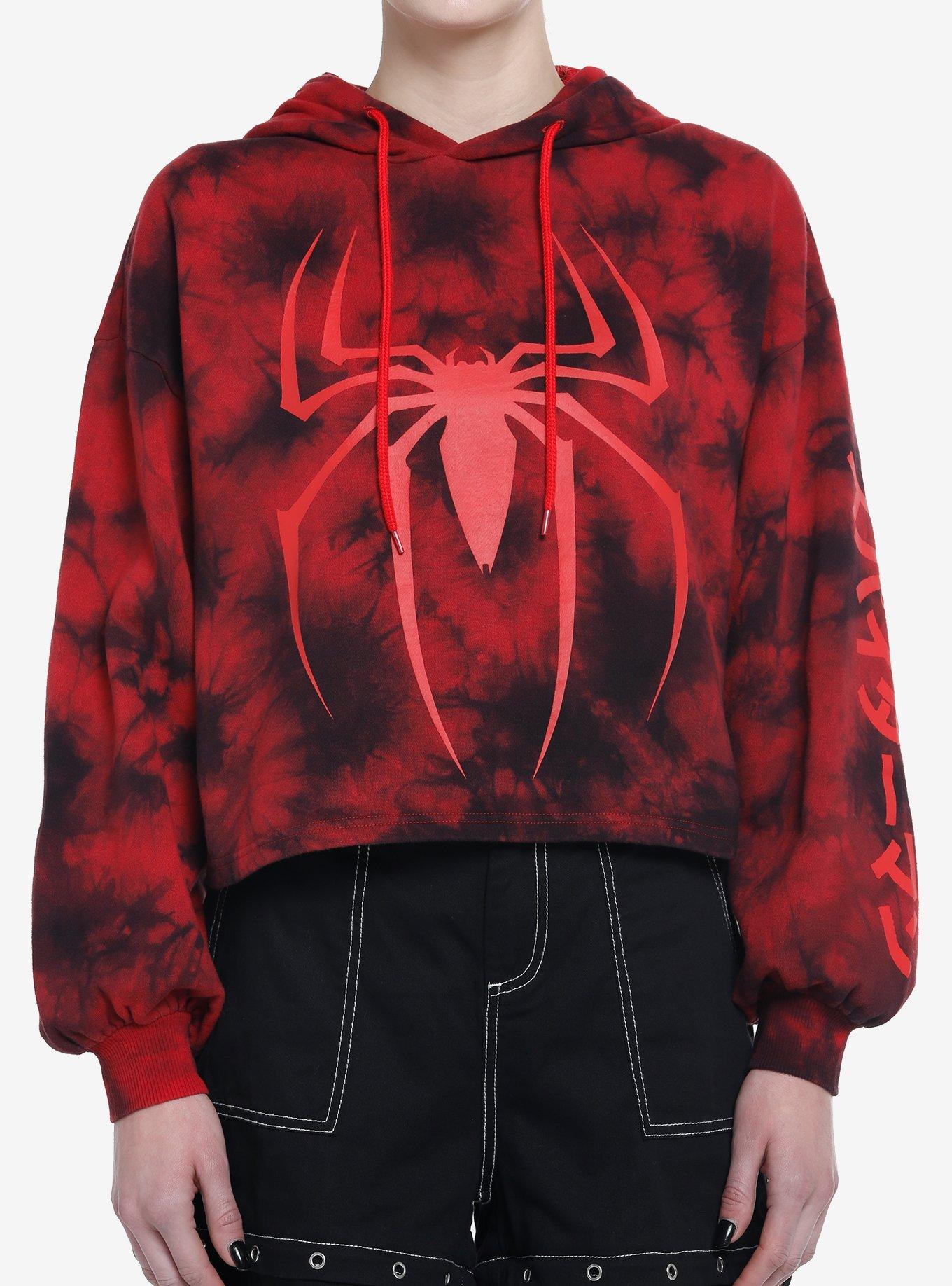 WebSwing Girls’ Spider-Man Tie-Dye Crop Hoodie