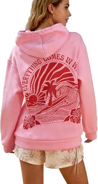 Pink Graphic Hoodies for Teen Girls