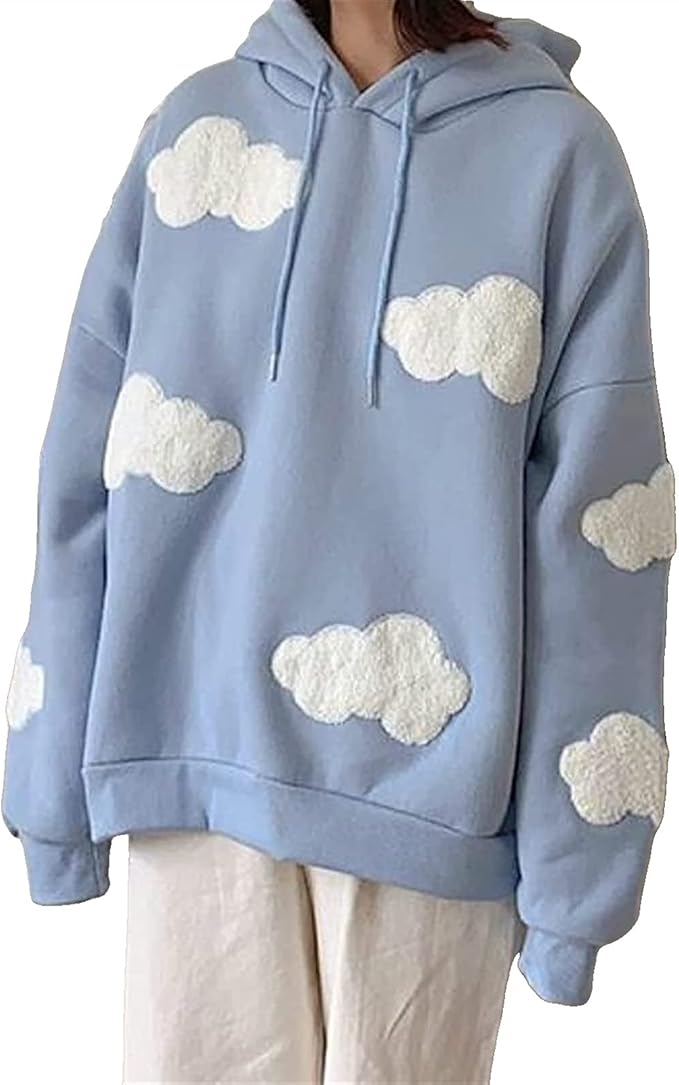 Kawaii Hoodie Women's Harajuku Wind Loose Cloud Sweater Kawaii Vintage Loose Knitted Sweater Pullover