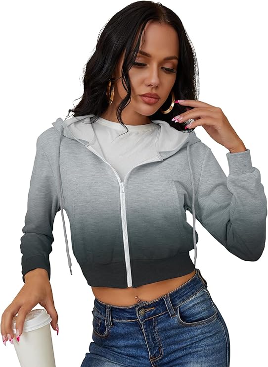 ZipEase Women’s Cropped Hoodie Jacket