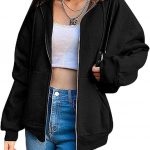 Women's Y2K Sweatshirt Oversized Zip Up Hoodies E-Girl Years Years Streetwear Jacket