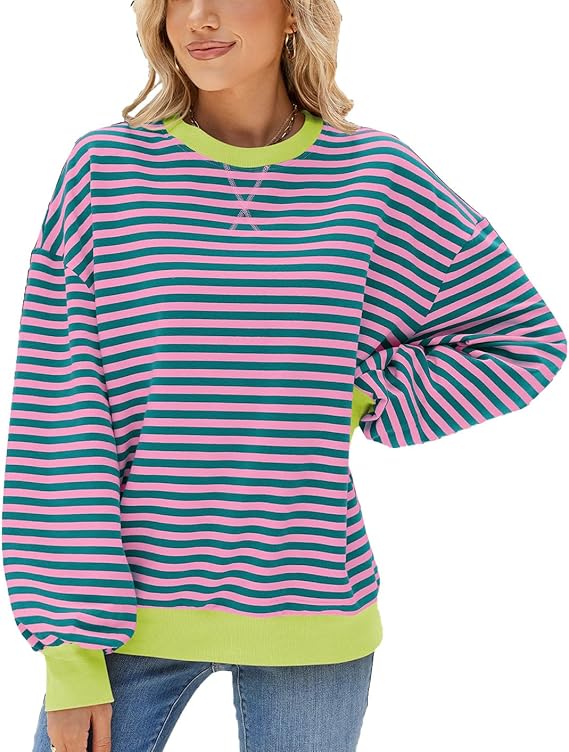 RetroWave Women’s Colorblock Oversized Sweatshirt